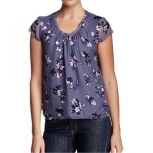 Rebecca Taylor Purple Floral Blouse